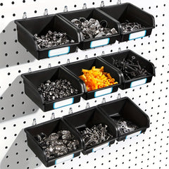 Stackable Pegboard Bins with Hooks - Organize Your Tools and Accessories