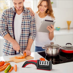 Stainless Steel Kitchen Sharpener 4-in-1 Tool for Camping and Cooking