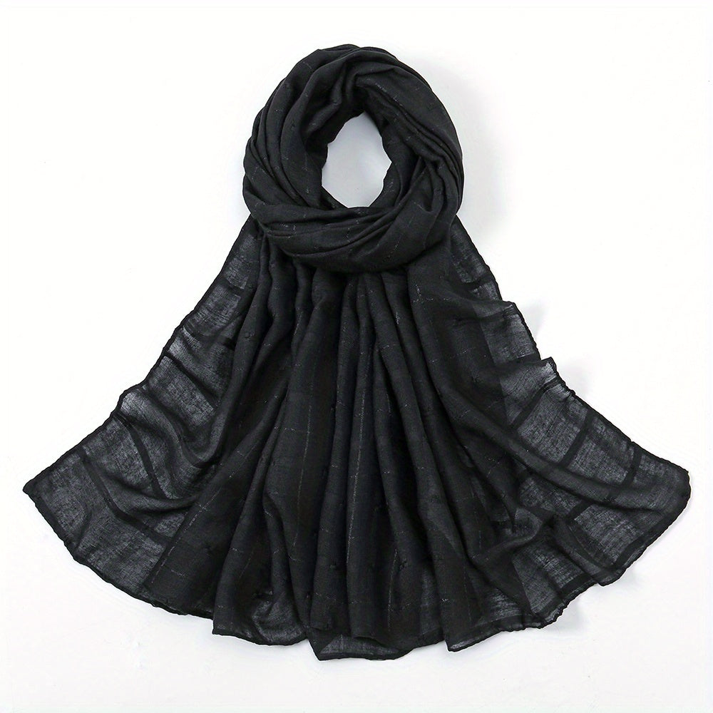 Plaid Scarf Casual Shawl Hijab Women Outdoor Head Wraps Turban