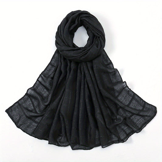Plaid Scarf Casual Shawl Hijab Women Outdoor Head Wraps Turban