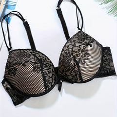 Lace Push Up Bra  Comfy & Breathable Bow Tie Bra