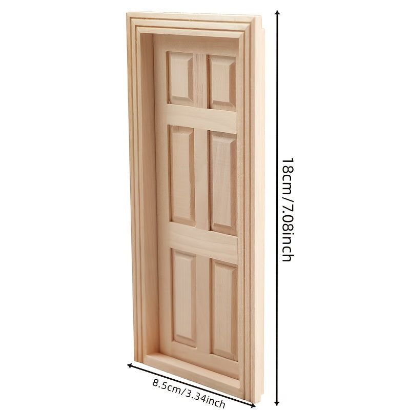 1:12 Dollhouse Doors and Windows 6 Grid Square Door with Frame Three Section