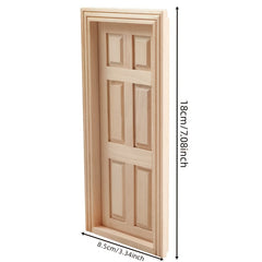 1:12 Dollhouse Doors and Windows 6 Grid Square Door with Frame Three Section