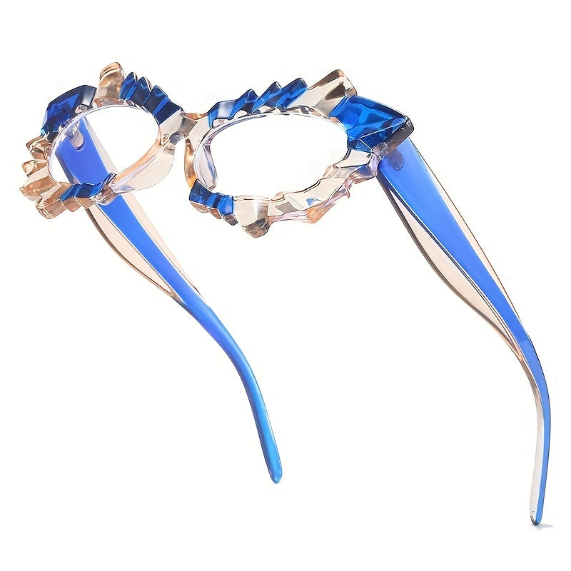 Y2K Snowflake Decorative Glasses Jelly Block Irregular Alien Glasses