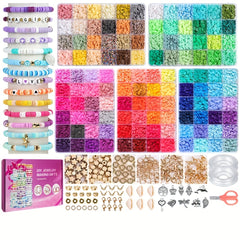 DIY Clay Beads Set For Bracelet Making Kit With Letters Pendant