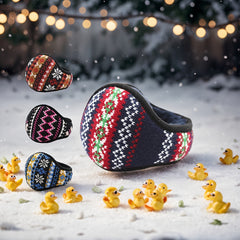 Festive Holiday Earmuffs Snowflake & Star Patterns