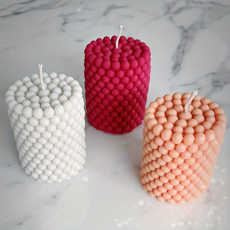 Cylinder Scented Candle Silicone Mold Round Bubble Candle Holder