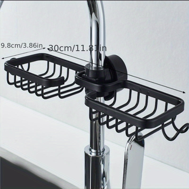 Kitchen Sink Drain Rack Sponge Storage Holder Soap Aluminum Drainer Shelf Basket