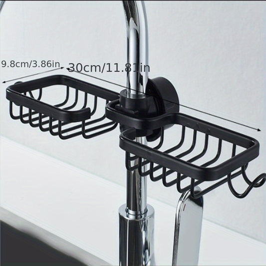 Kitchen Sink Drain Rack Sponge Storage Holder Soap Aluminum Drainer Shelf Basket