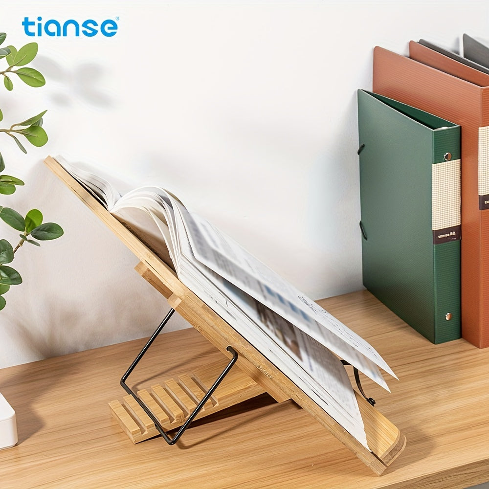 TIANSE Wooden Book Stand 28.02 X 20.02 cm Adjustable Holder