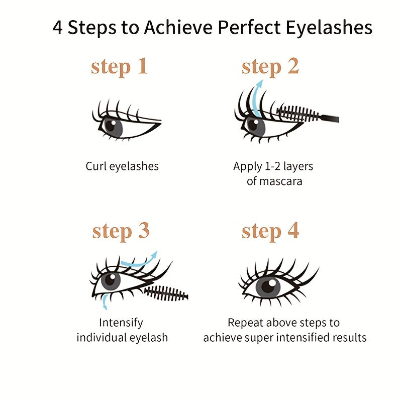 Waterproof Slender Mascara Curling Thick Long Lasting Smudge Proof Makeup