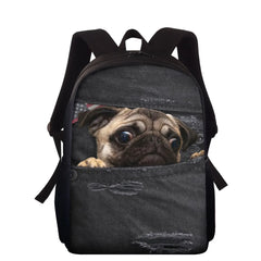 15Inch Kids School Backpack Cowboy Dog Printing School Bags For Boys Girls