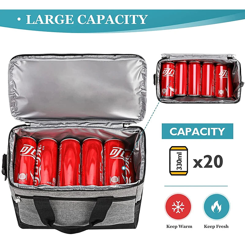 15L Lunch Box Bag Leakproof Thermal Fresh Cooler Thermo Picnic Food Fruit Bag