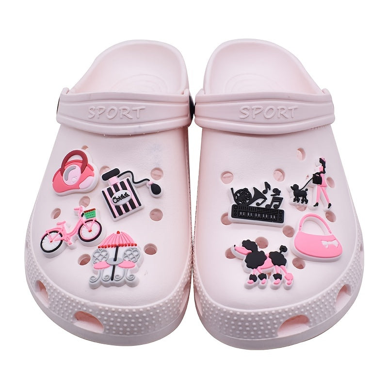 26pcs Pink Shoe Charms for Clogs Sandals - PVC Shoe Accessories for Party Favors