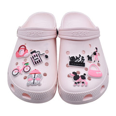 26pcs Pink Shoe Charms for Clogs Sandals - PVC Shoe Accessories for Party Favors