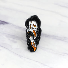 Grim Reaper Skull Brooch Cape Pin