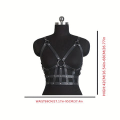 Punk Rivet Caged Bra Harness PU Leather Body Harness
