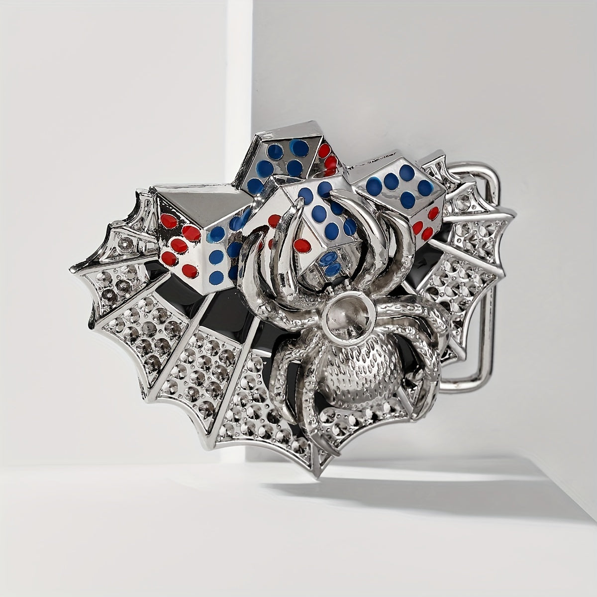 Vintage Silvery Spider Belt Buckle for DIY