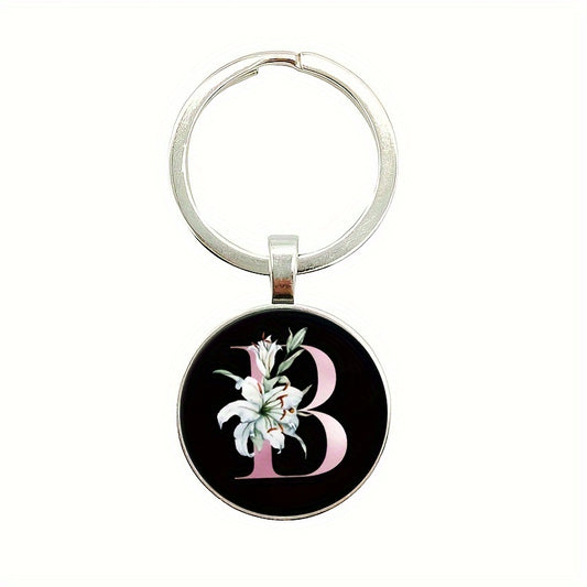 5pcs Initial Letter Pattern Keychain Gift For Family Pendant Keychain