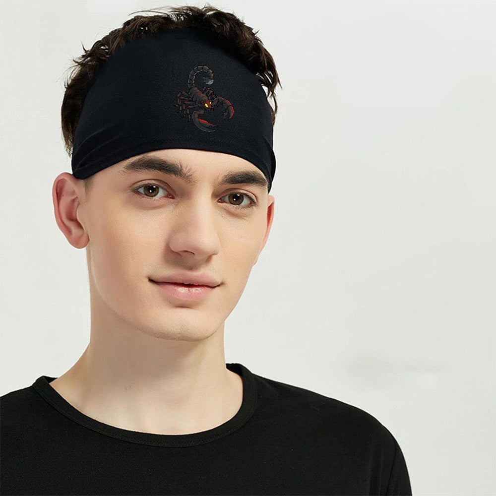 Men's Cartoon Scorpion Headband with Glowing Eyes, Breathable Mesh, Washable