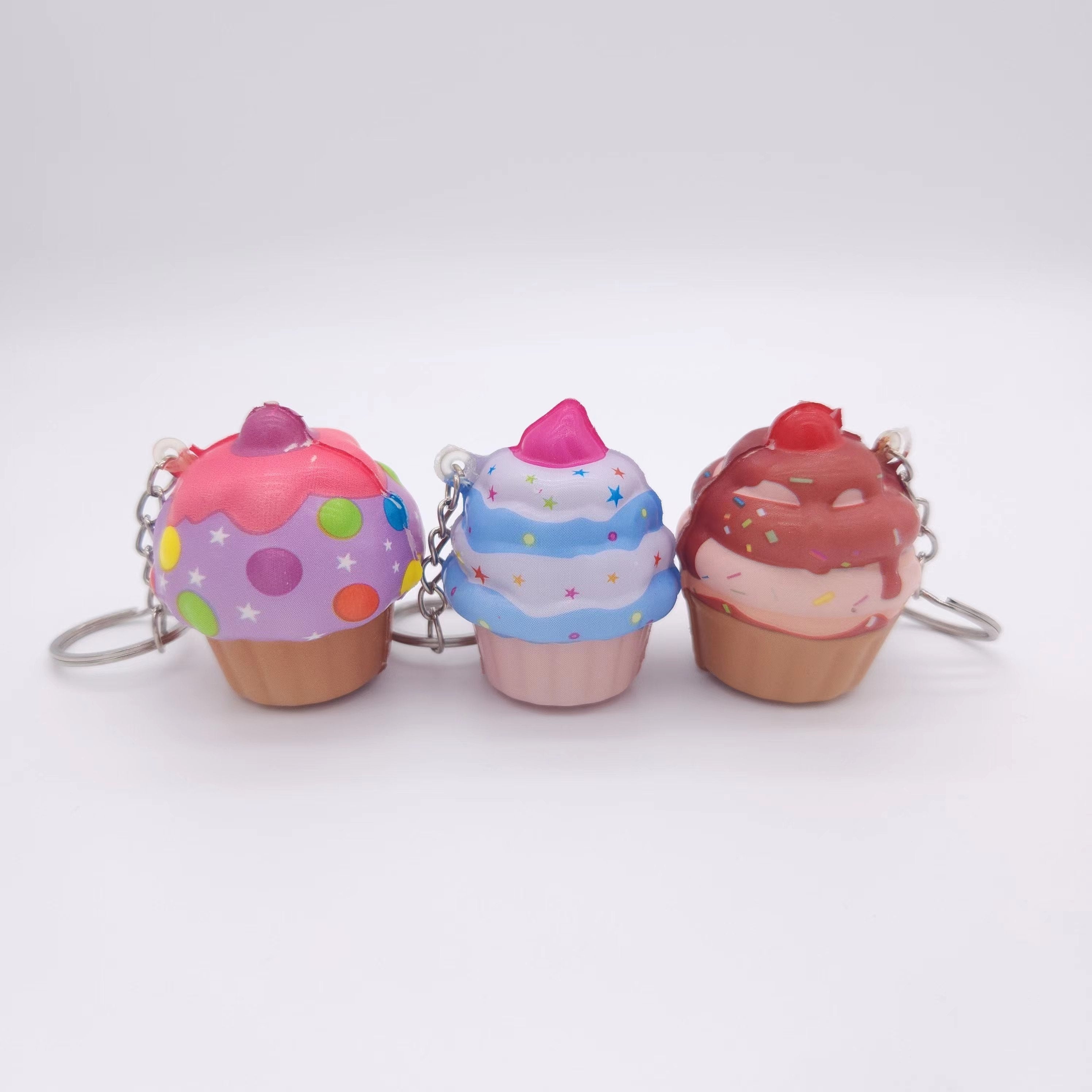 24pcs Donut Decompressing Toy Keychain Holiday Gift