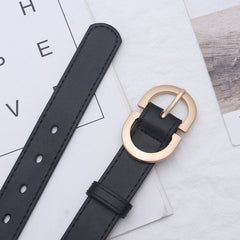 Women Leather Belt For Jeans Pants Dress Waist Belt With Golden Buckle