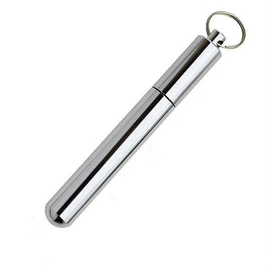 Pocket Toothpick Holder Metal Pill Box Key Ring Portable