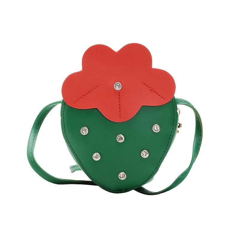 Strawberry Zipper Shoulder Bag Messenger Bag Coin Purse Wallet Chain Crossbody B