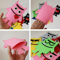 7pcs Emotional Monster Felt Puppet Set English Picture Book Teaching Tool