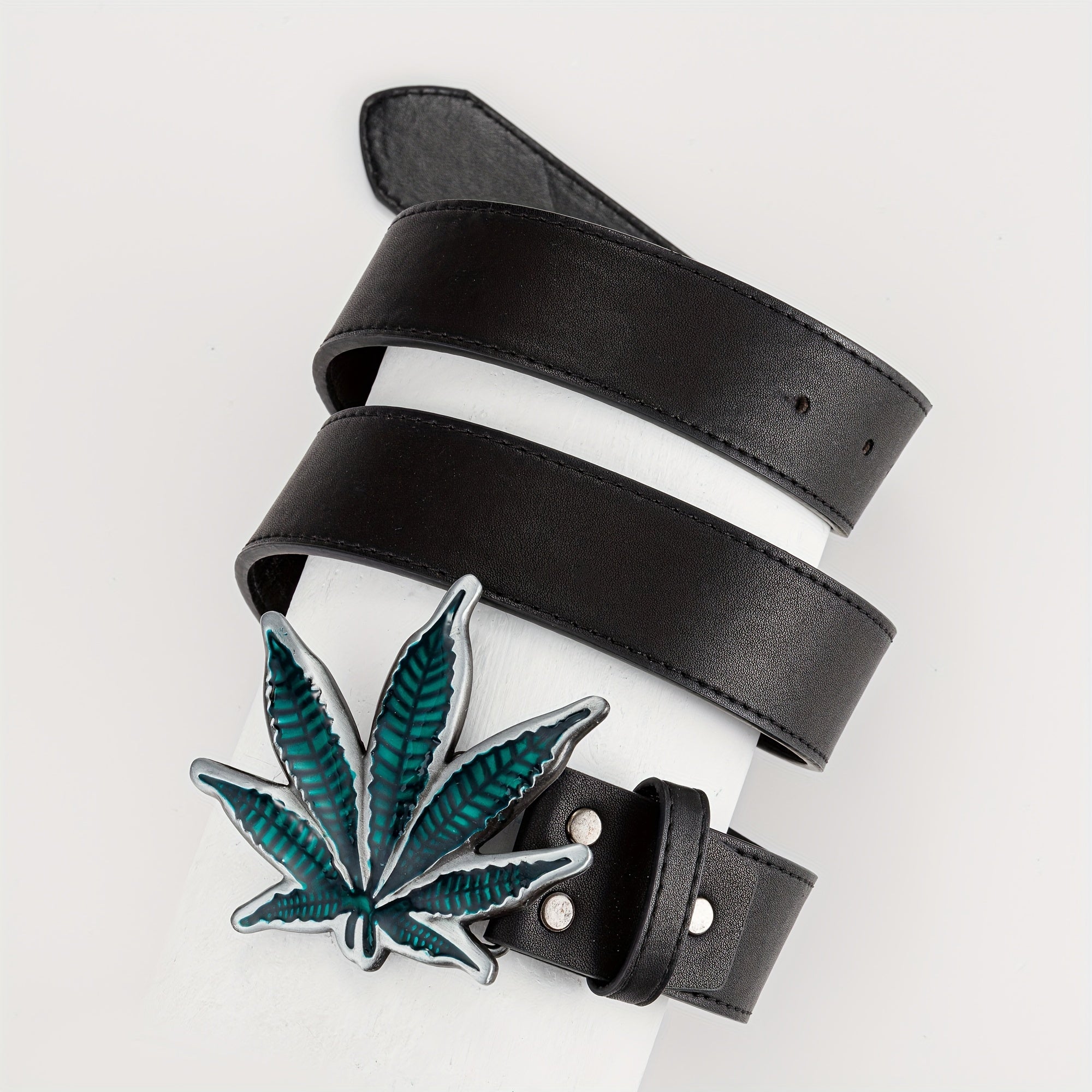 Maple Leaf Alloy Buckle Belt Casual Western Cowboy Belt