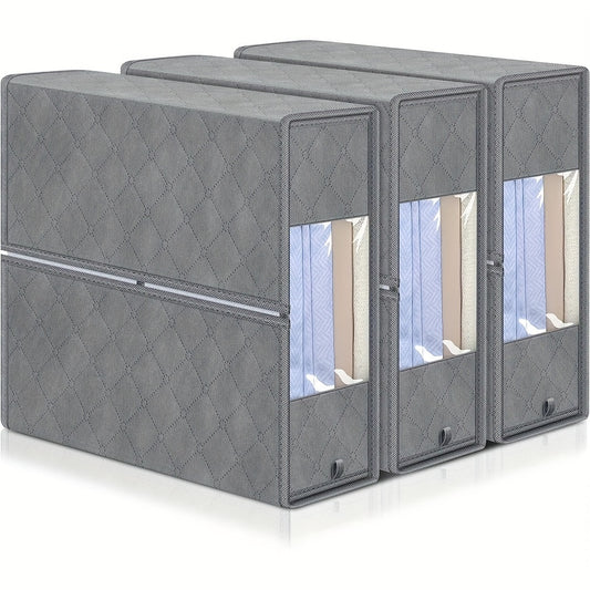 1pc Bed Sheet Organize Box Foldable Cube Storage Box Grey Fabric Storage Case
