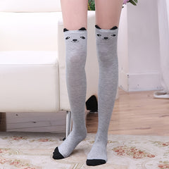 Cartoon Animal Pattern Over-The-Knee Socks for Women