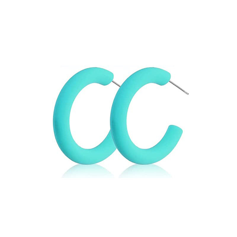 Colorful C Hoop Earrings Neon Acrylic Earrings