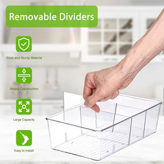 6 Pcs Clear Plastic Storage Bins 4 compartment Tea Bag Storage