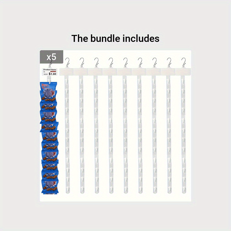 10pcs Hanging Display Strips with Hooks and Label Header