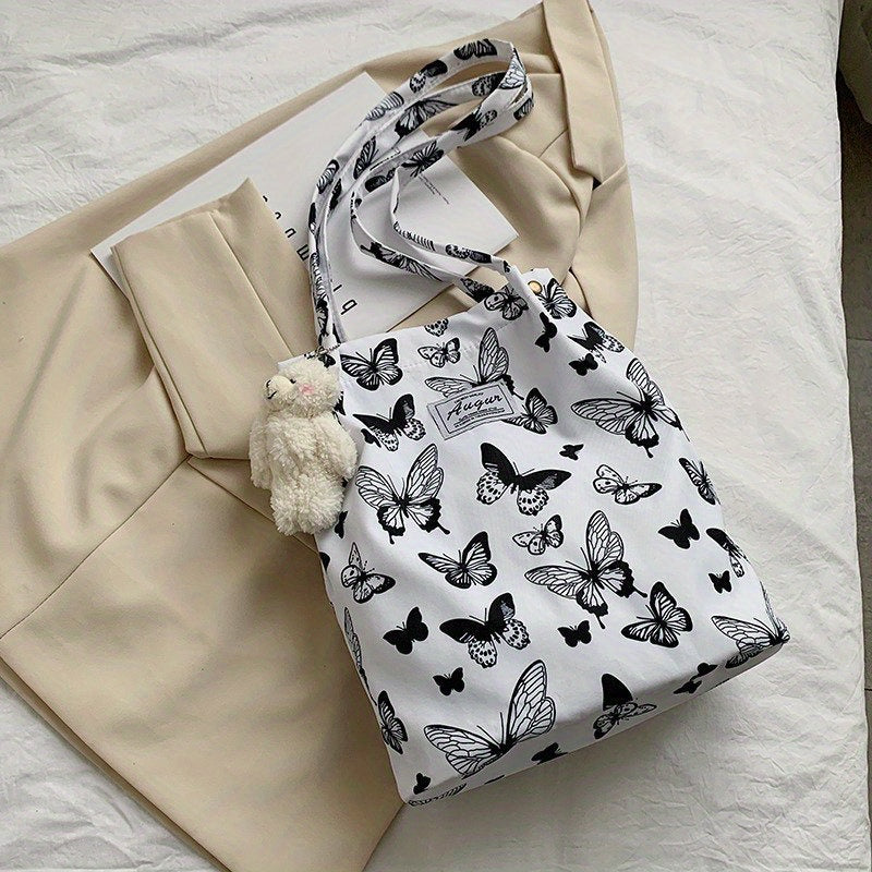 Cow Pattern Shoulder Bag Nylon Handbags Reusable Shopping Bag