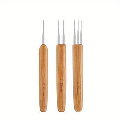 3pcs Long Hair Lock Crochet Knitting Hook Hair Tools 0.75mm 0.5mm