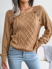 Women's Lantern Sleeve Textured Sweater
