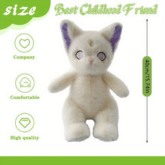 Soft Fluffy Witch Cat Plush Doll Magical Kitten Toy with Pastel Colors