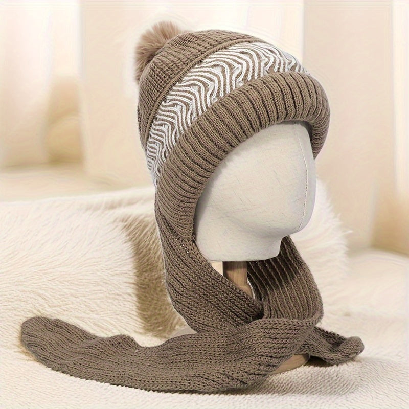 Winter Beanie Hat & Scarf Set Knitted Warmth for Men and Women