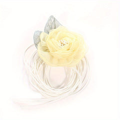 Mesh Flower Sash Belt Lace Up Wax Rope Waist Belt Decorative Dress Girdle
