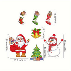 Christmas Garage Door Stickers Cartoon Car Body Magnetic Suction Decor