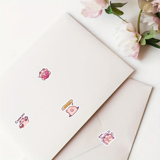 60 Pig Cartoon Stickers Fun Vinyl Decals for Devices & More