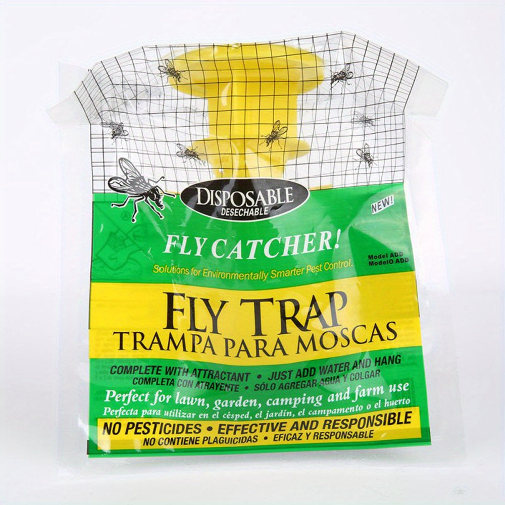 6pcs Outdoor Hanging Fly Trap Disposable Horse Ranch Fly Trap Bag