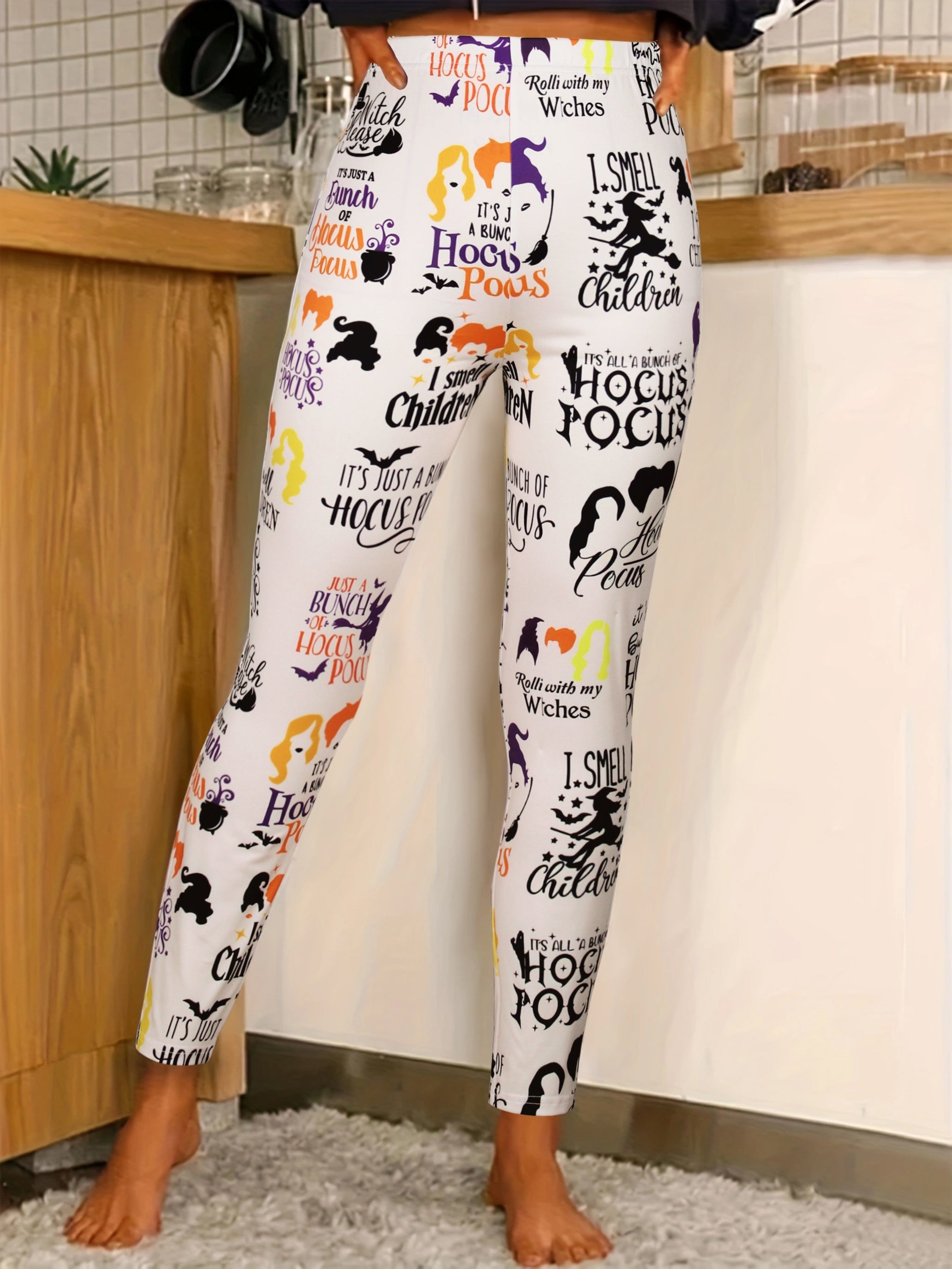 Women's Plus Witch Graphic High Waisted Skinny Leggings