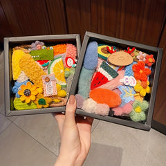 Baby Girls Plush Hair Clip Cartoon Animal Flower Snap Clip