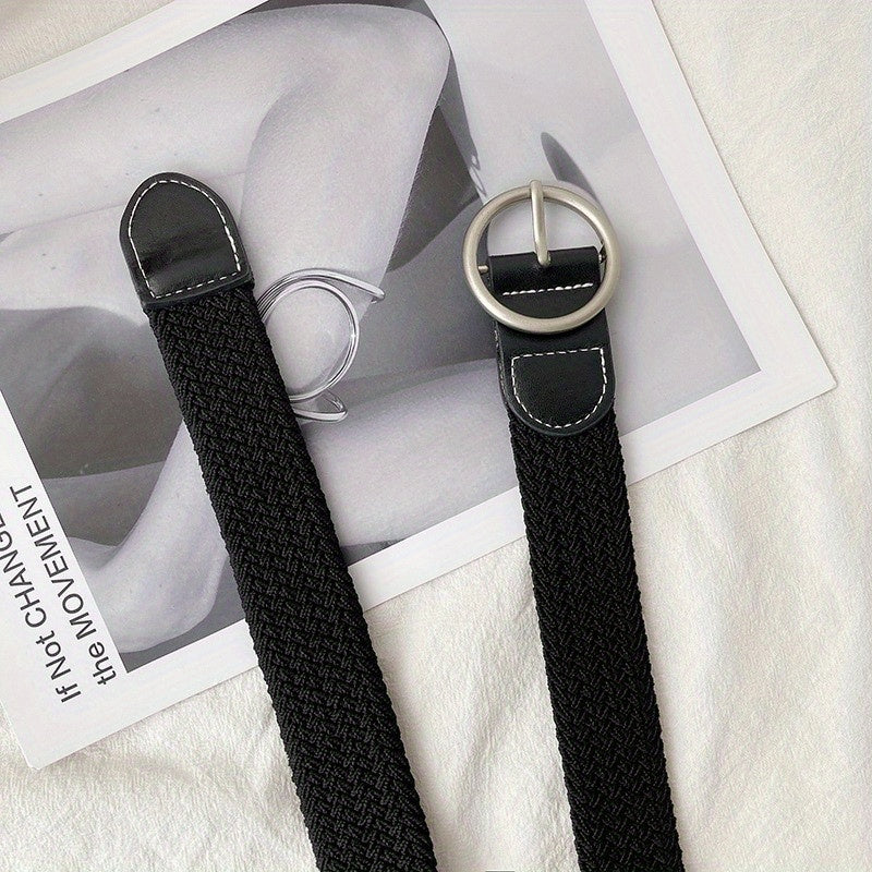 Canvas Elastic Belt Casual Woven Belt Men 4 Colors 2 Sizes
