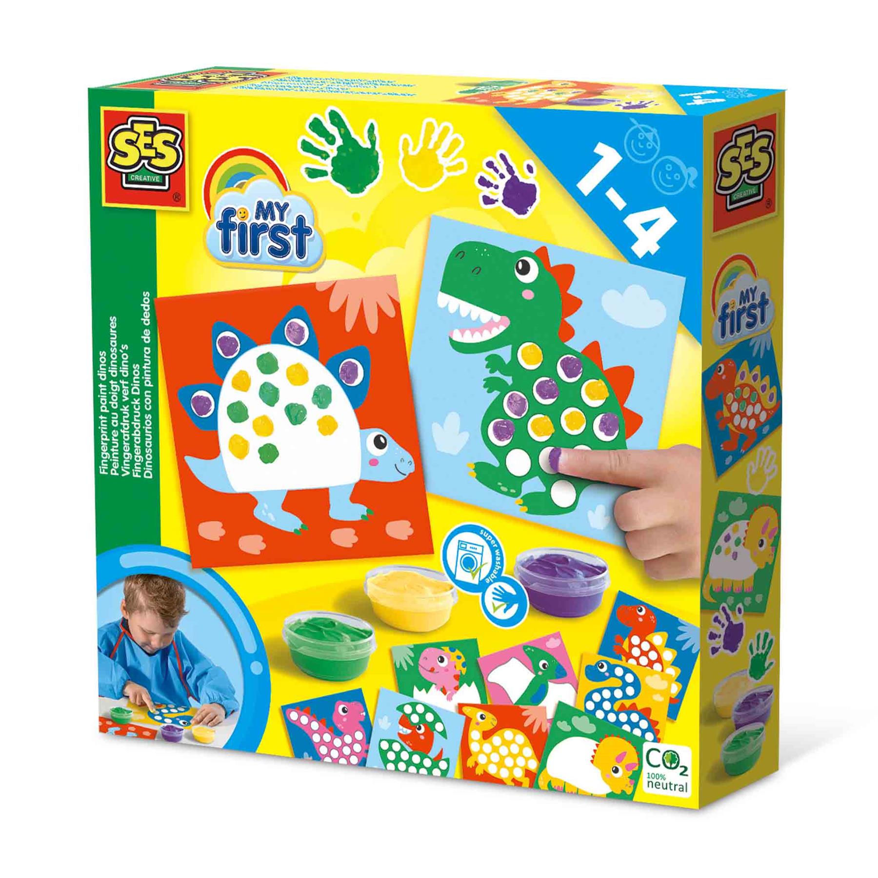 Fingerprint Paint Dinos Set - Creative Art Kit for Kids