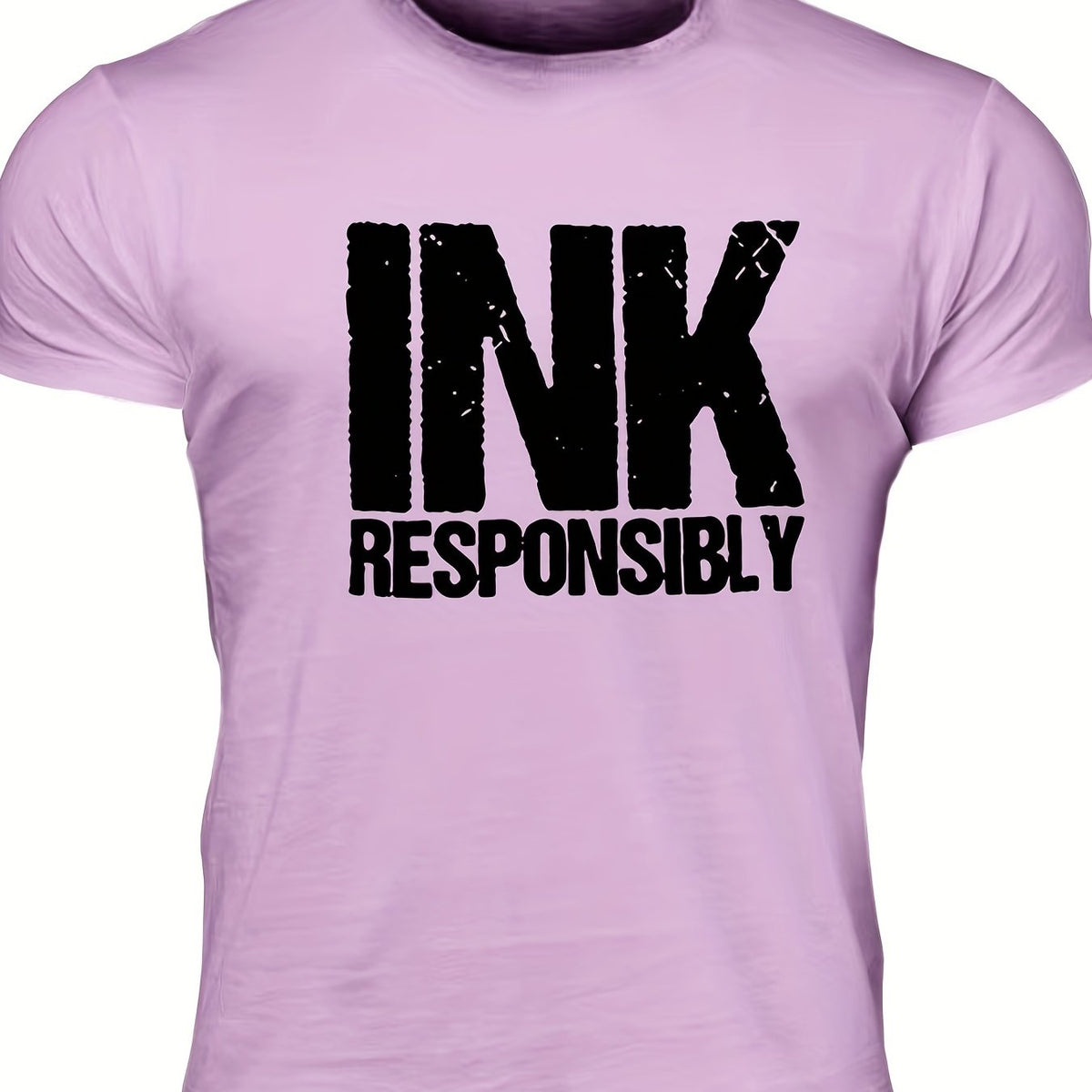 INK Responsibly Men's Print T Shirt Stretchy Crew Neck Tee