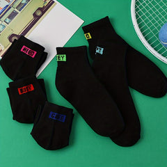 6 Pairs Letter Print Socks Women's Stockings